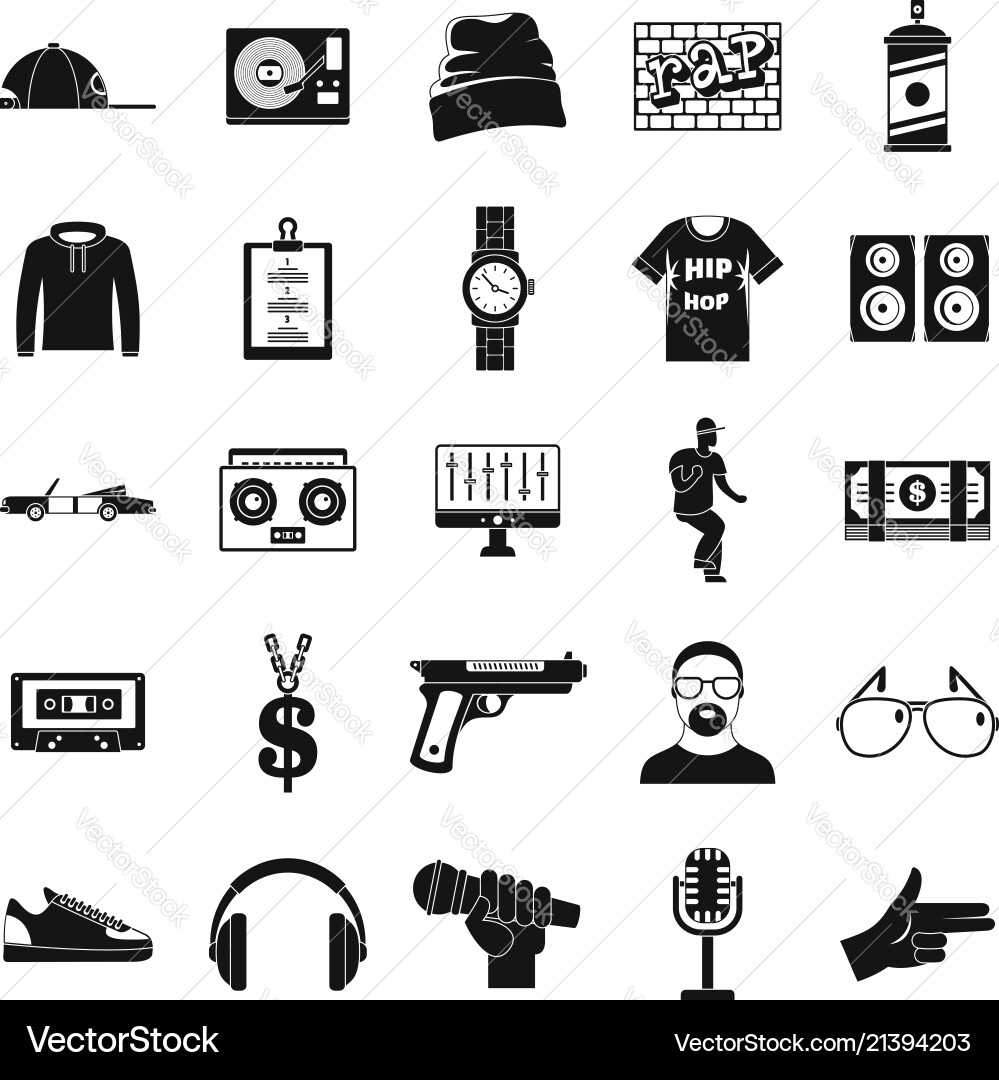 Hip Hop Music Icons - Swag & Dance Vector Image