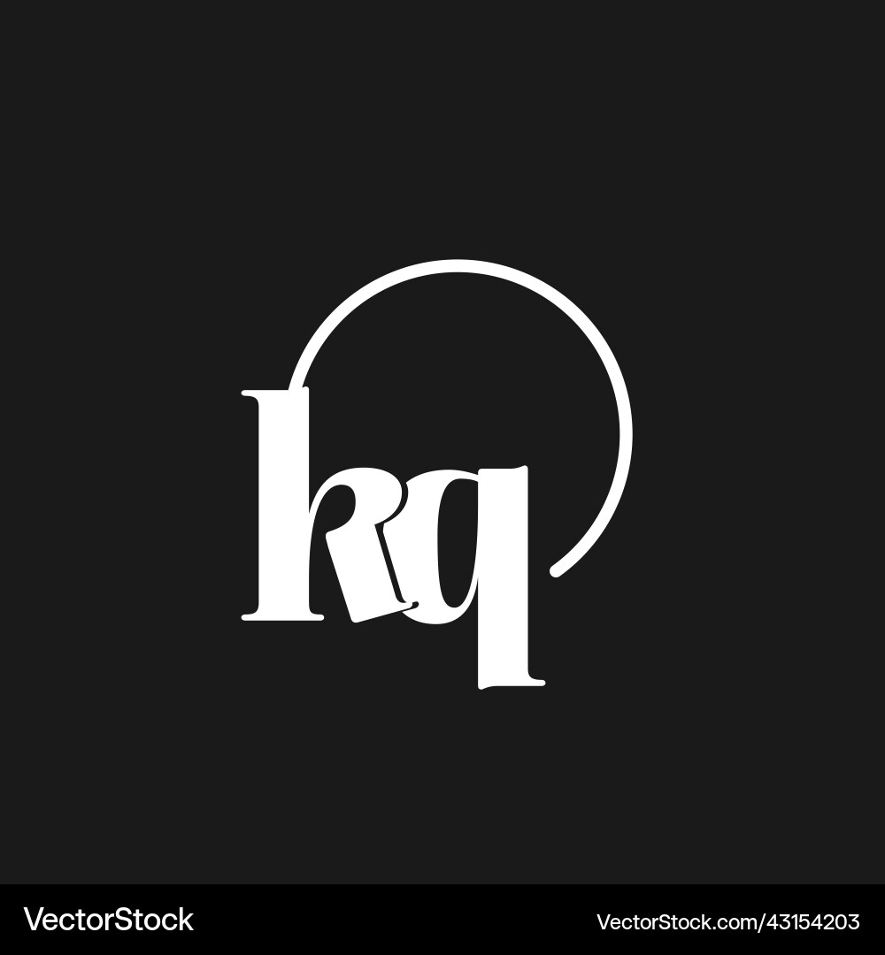 Kq logo initials monogram with circular lines Kq logo initials monogram with circular lines Vector Image