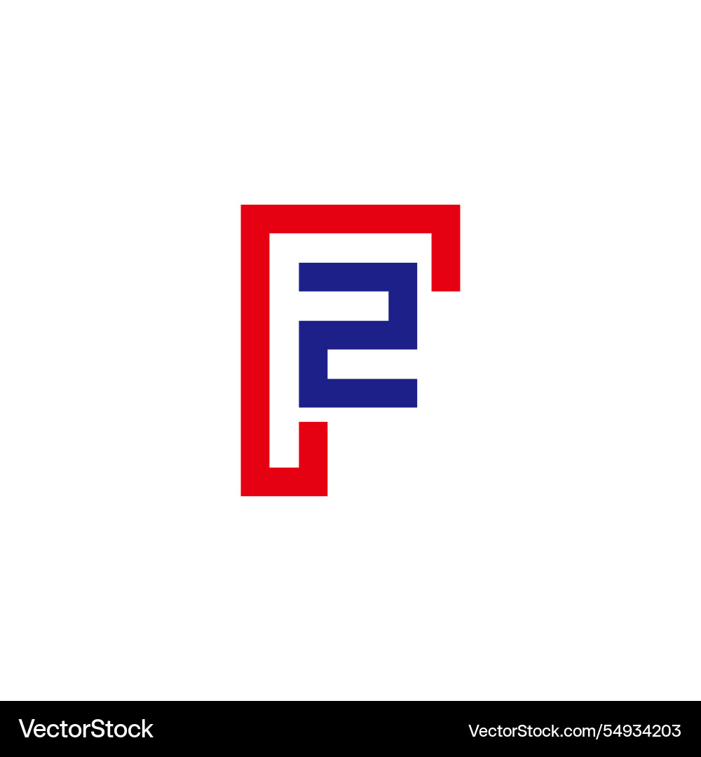 Letter r2 colorful simple lines linked logo Vector Image