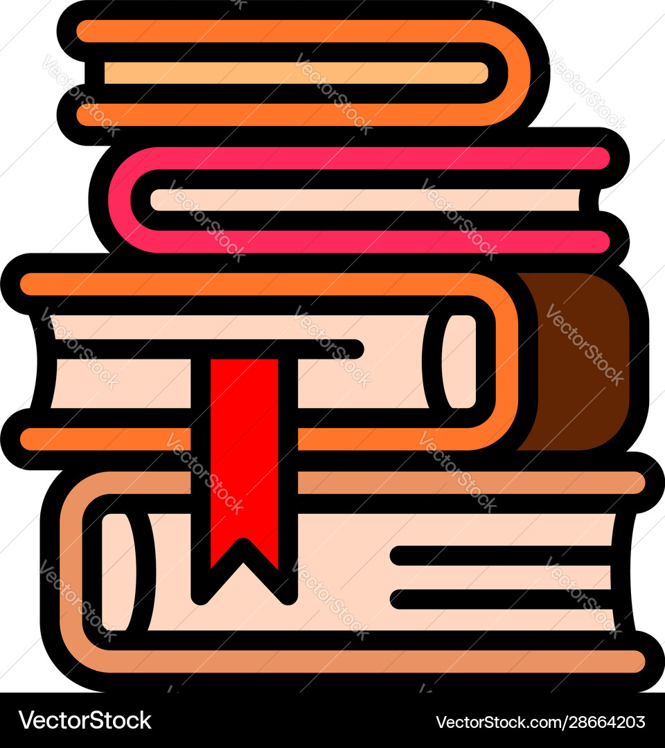 Library books stack icon outline style Library books stack icon outline style vector image