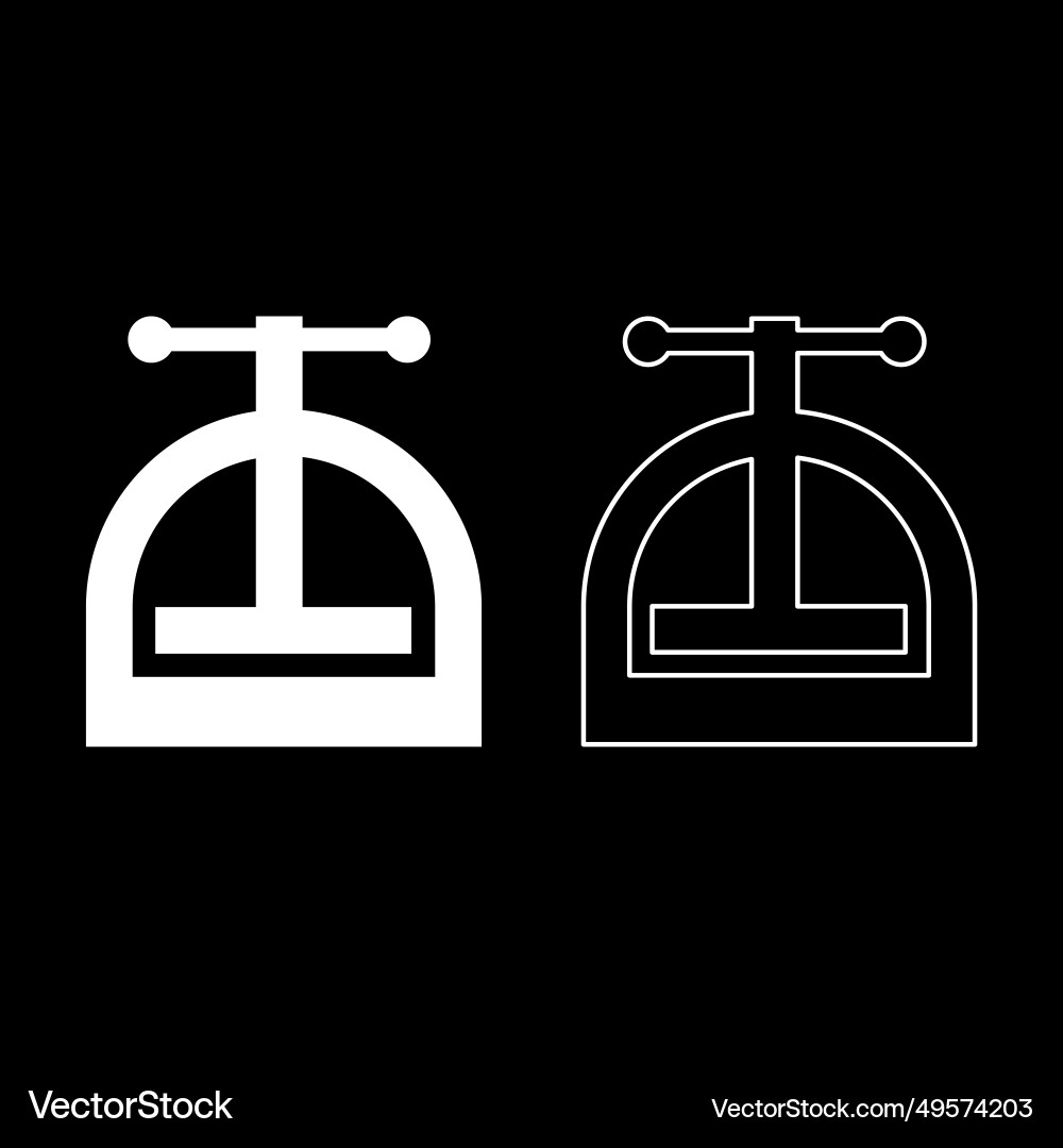 Manual press set icon white color image solid Manual press set icon white color image solid Vector Image