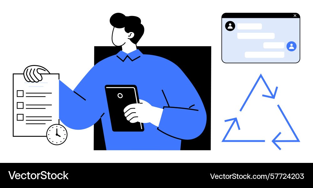 Professional managing tasks with a checklist vector image