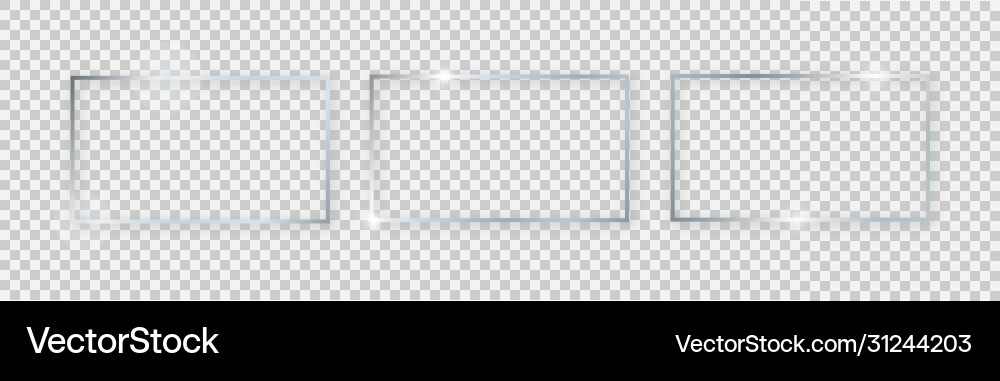 Rectangular shiny frames with glowing effects Vector Image