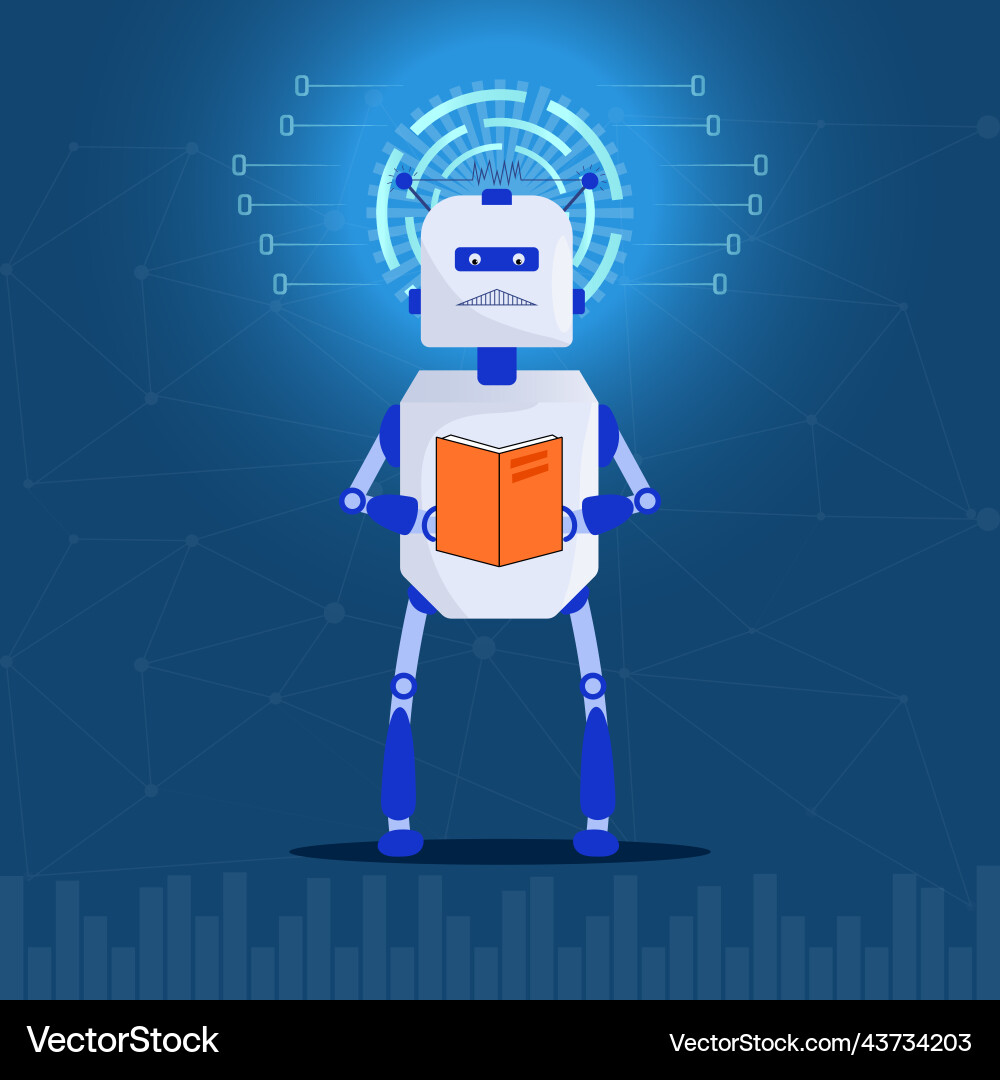 Robot with artificial intelligence ai Vector Image