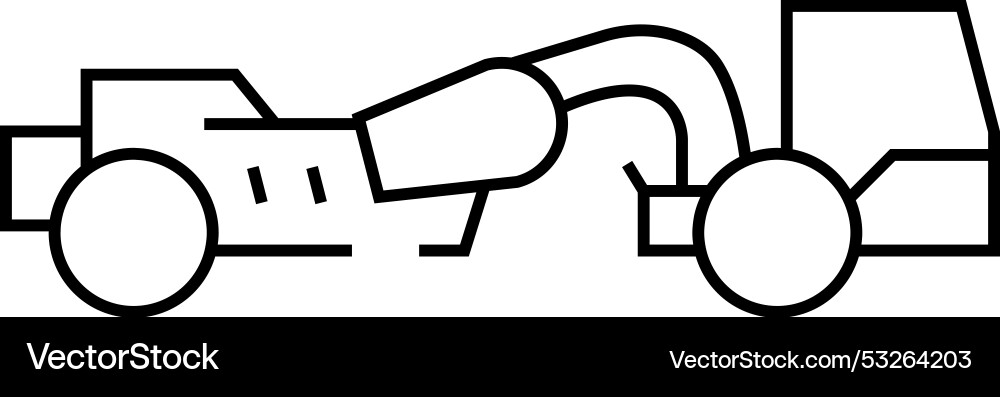 Scraper machine construction vehicle line icon Scraper machine construction vehicle line icon Vector Image