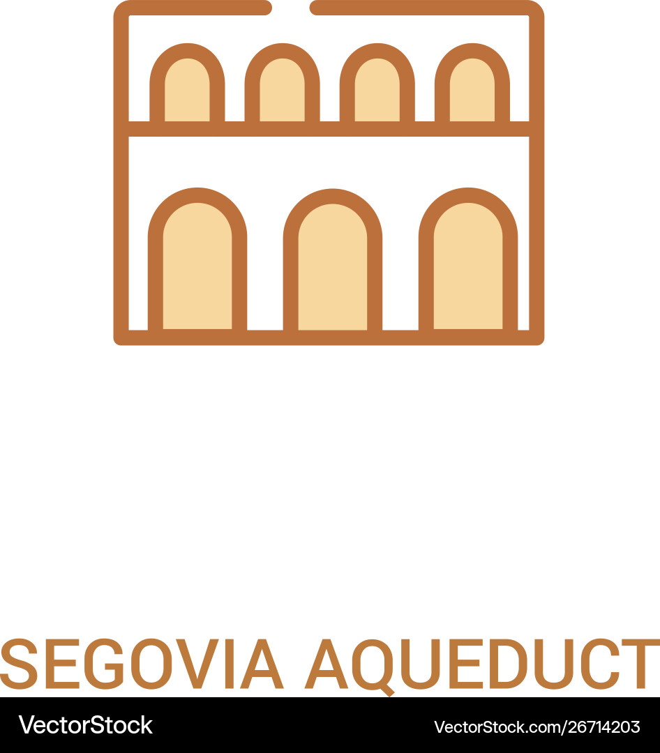 Segovia aqueduct concept 2 colored icon simple Segovia aqueduct concept 2 colored icon simple vector image