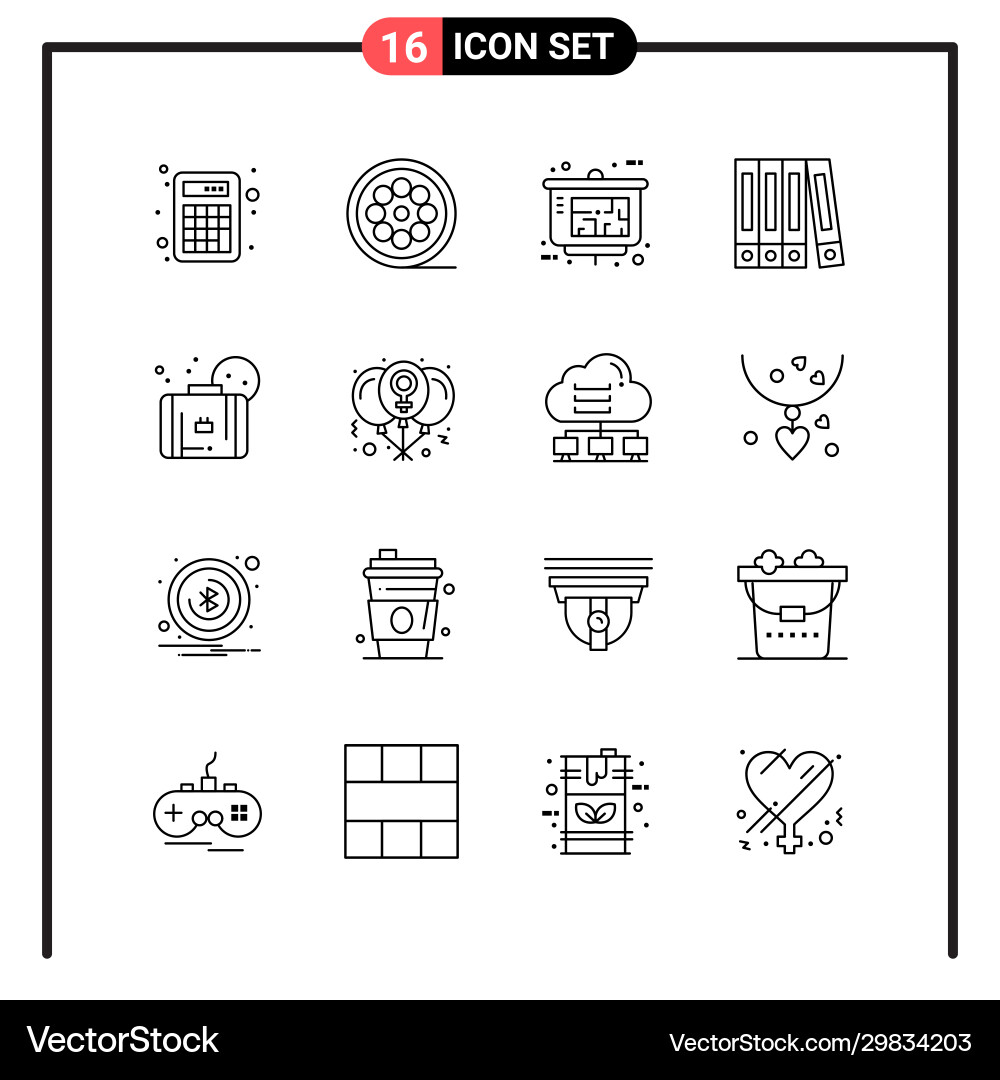 Set 16 line style icons for web and mobile Set 16 line style icons for web and mobile vector image
