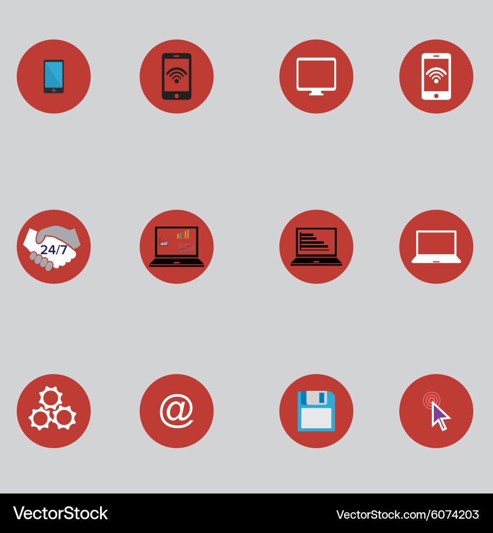 Set of icons with business elements in flat design vector image
