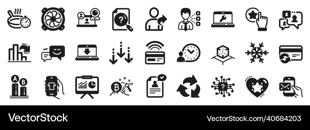 Set of technology icons such as bitcoin mining Set of technology icons such as bitcoin mining vector image