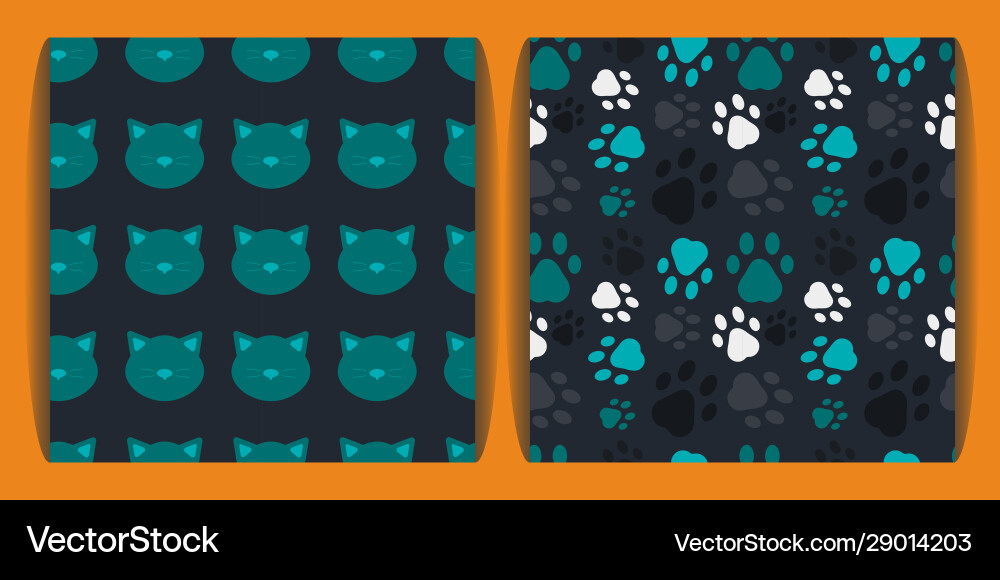 Set patterns with cat Set patterns with cat vector image