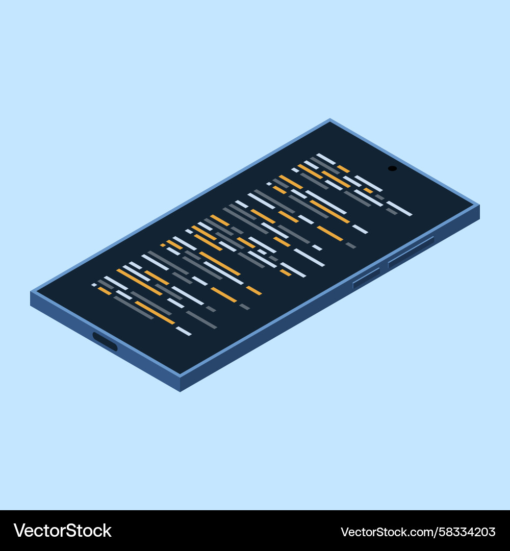 Smartphone Code Interface Vector Image
