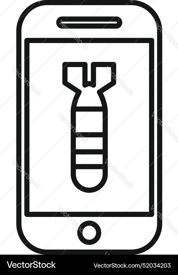 Smartphone showing bomb threatening message using Smartphone showing bomb threatening message using vector image