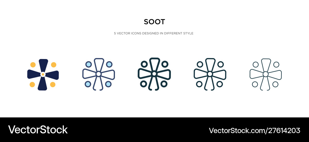 Soot icon in different style two colored Vector Image