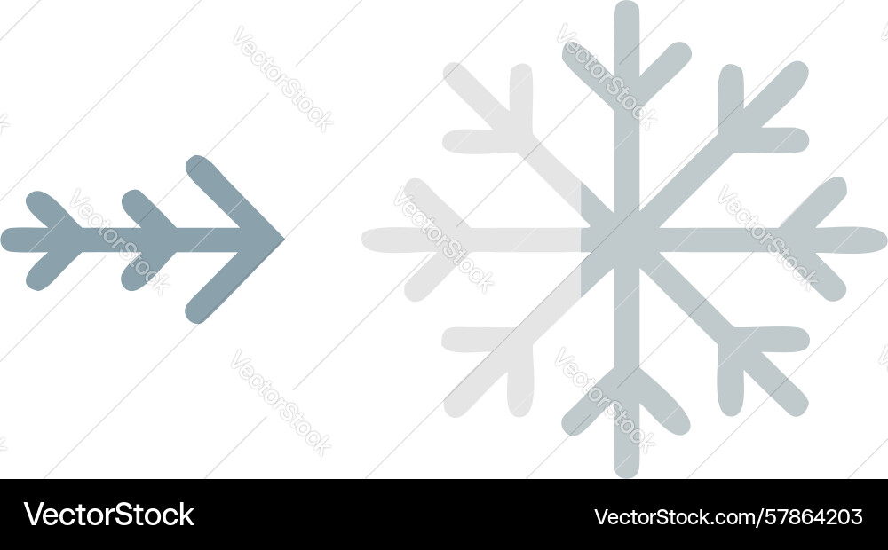 Stylized border with snowflake and arrow Vector Image