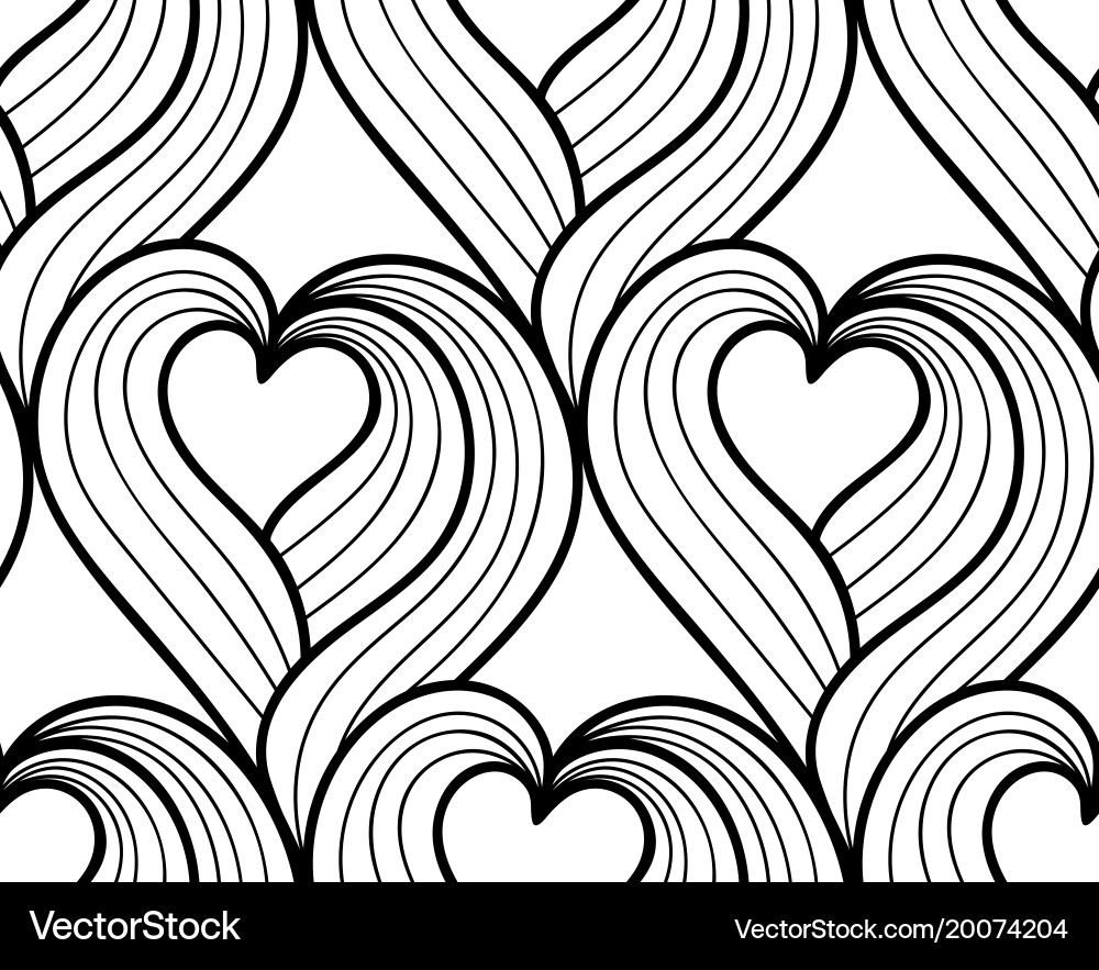 Abstract Heart Wave Pattern vector image