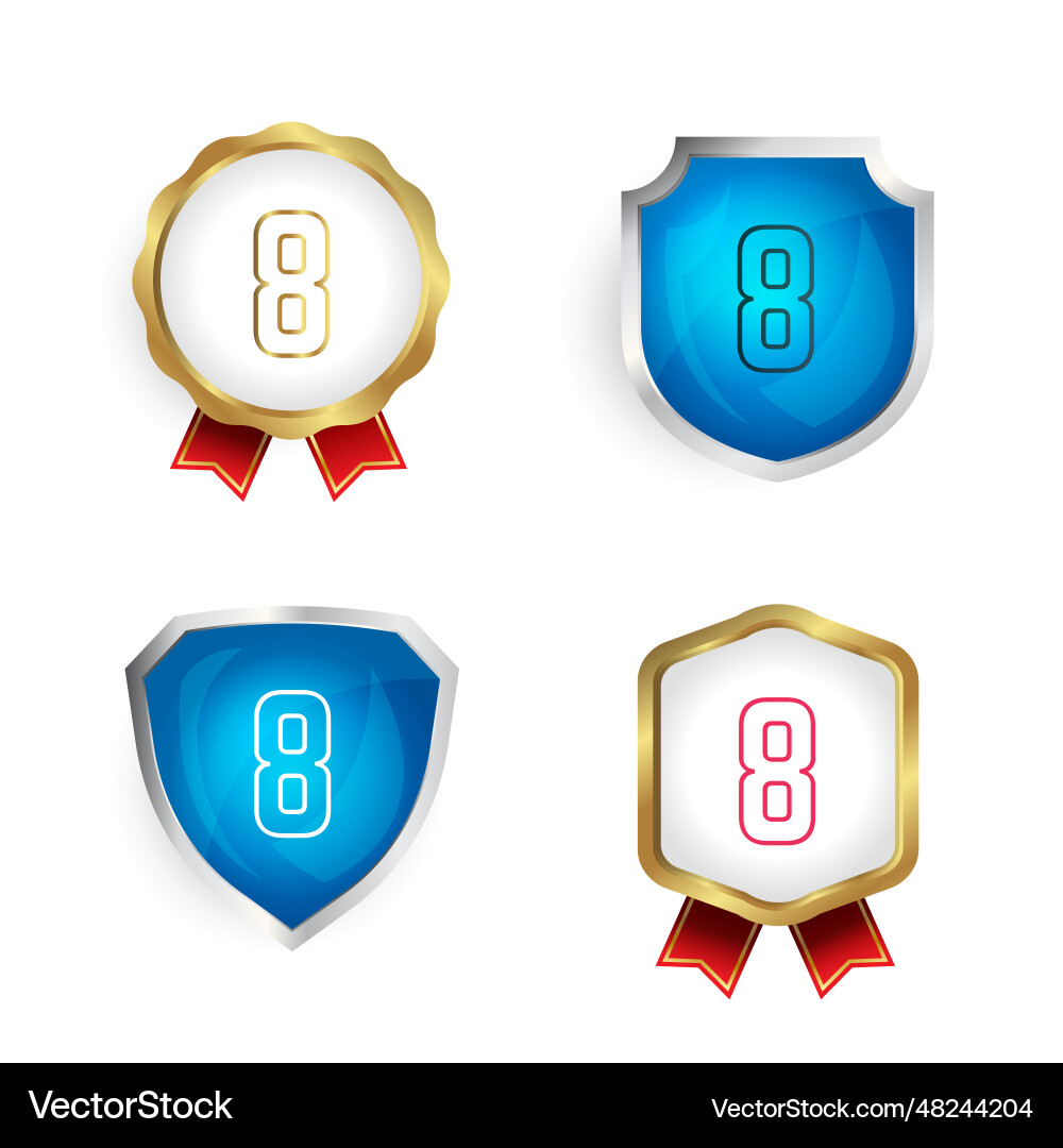 Abstract number 8 badge and label collection Abstract number 8 badge and label collection vector image
