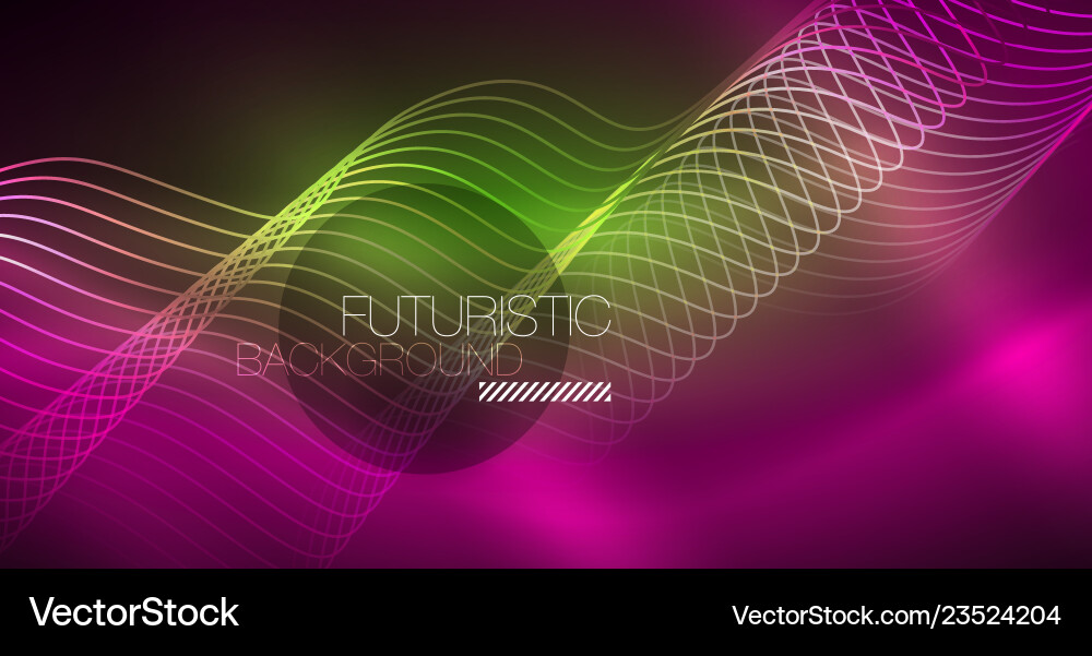 Abstract shiny glowinng color wave design element Vector Image