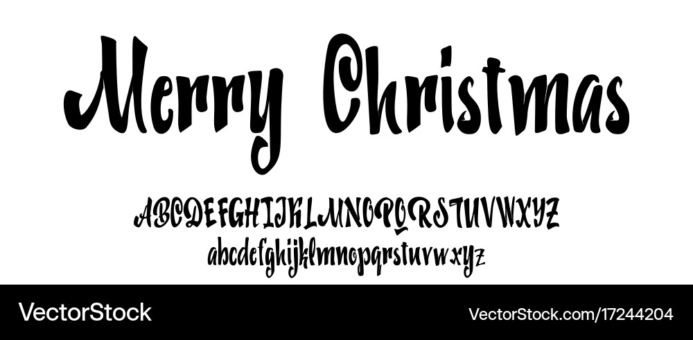 Alphabet calligraphic font unique custom vector image