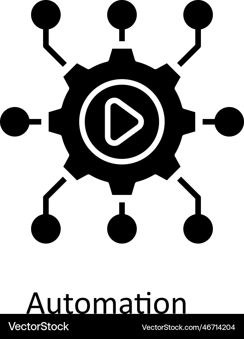 Automation solid icons simple stock illu Vector Image