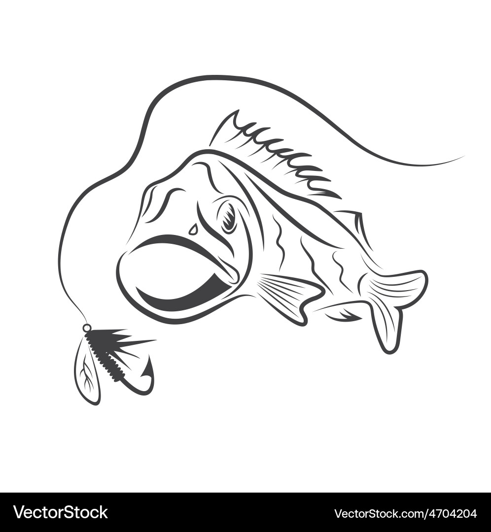Big Mouth Bass Fishing Icon vector image
