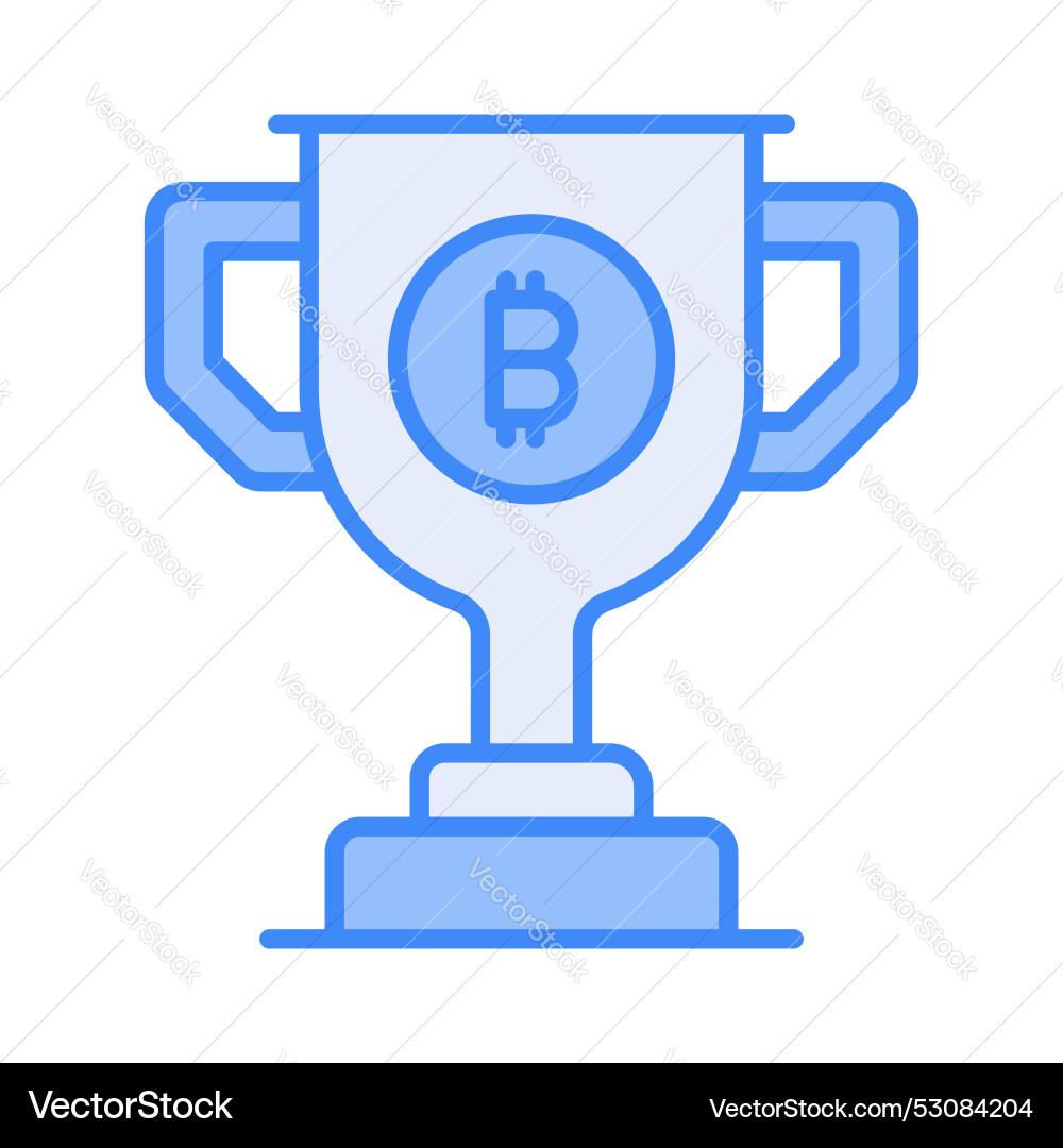 Bitcoin reward in customizable style isolated Vector Image