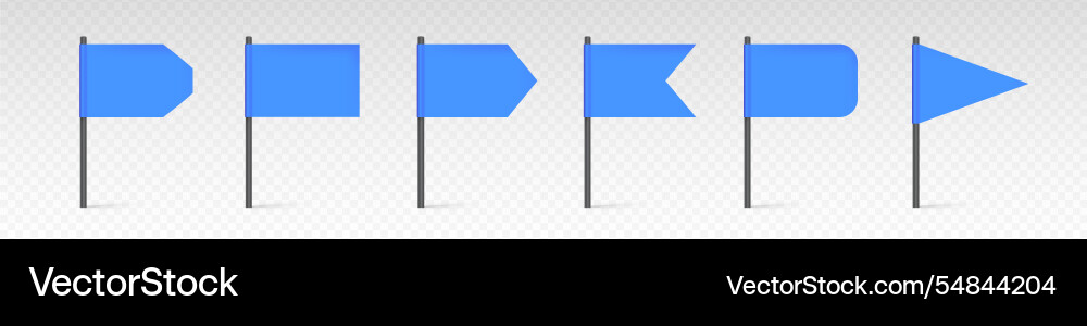 Blue flag icon set map marks for gps point Blue flag icon set map marks for gps point vector image