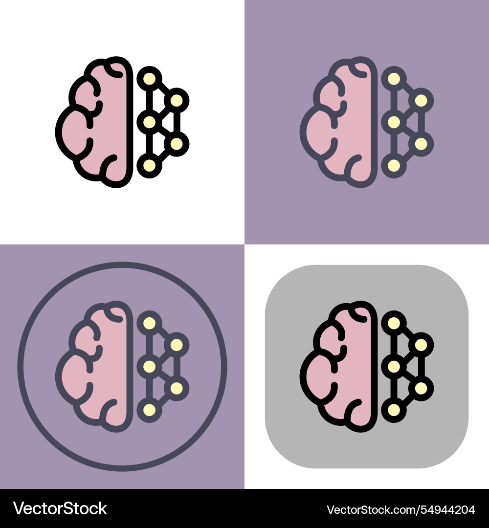 Brain neuronal network symbol - artificial Brain neuronal network symbol - artificial vector image