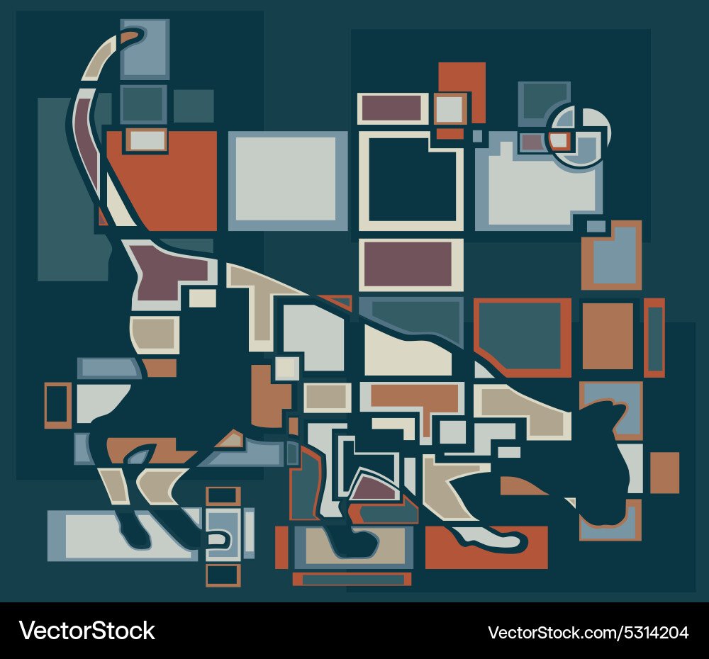 Cat sniffing blocks Vector Image