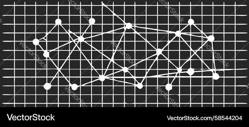 Complex Interconnected Grid Network Vector Image