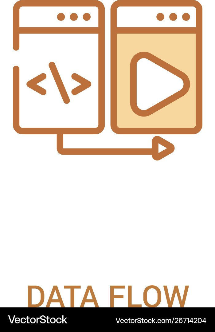 Data flow concept 2 colored icon simple line Data flow concept 2 colored icon simple line Vector Image