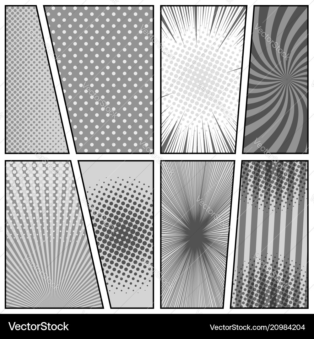 Dotted Radial Comic Background Vector Image