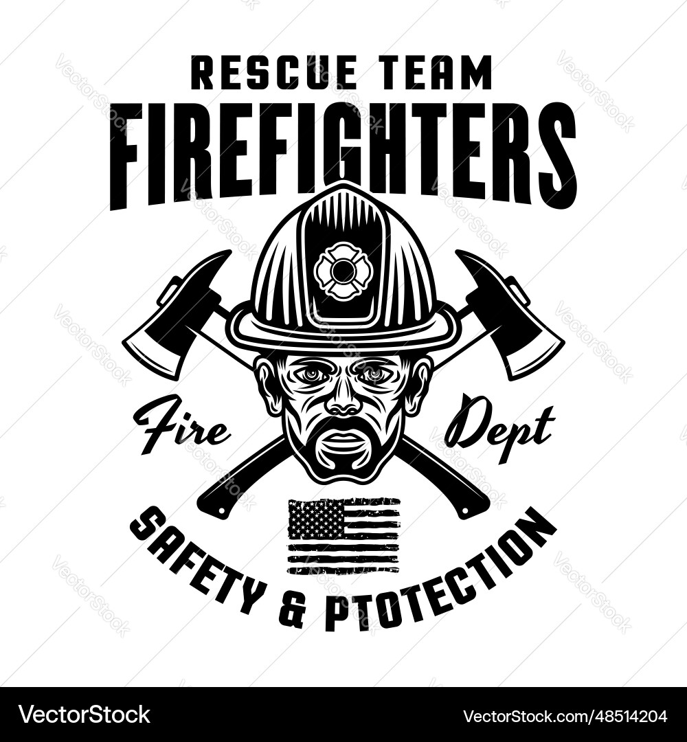 Firefighters emblem logo badge or label vector image