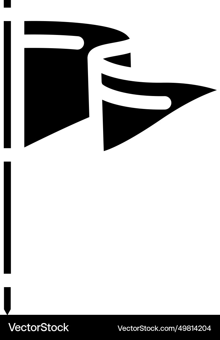 Flag pointer map location glyph icon vector image
