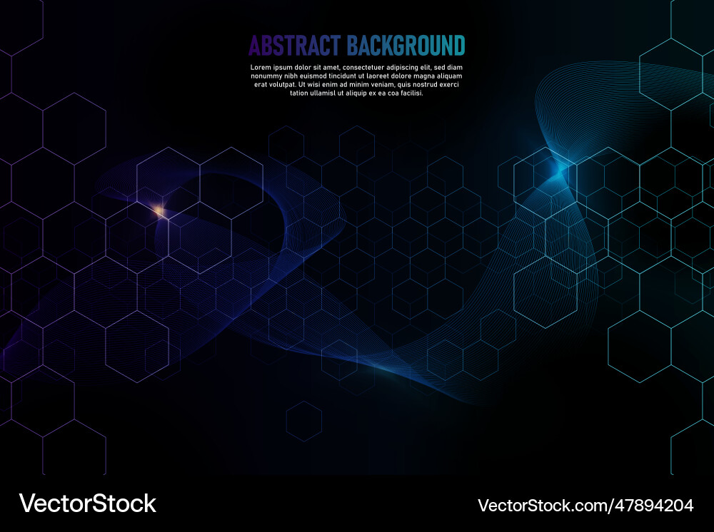 Gradient wavy lines background with hexagonal Gradient wavy lines background with hexagonal vector image