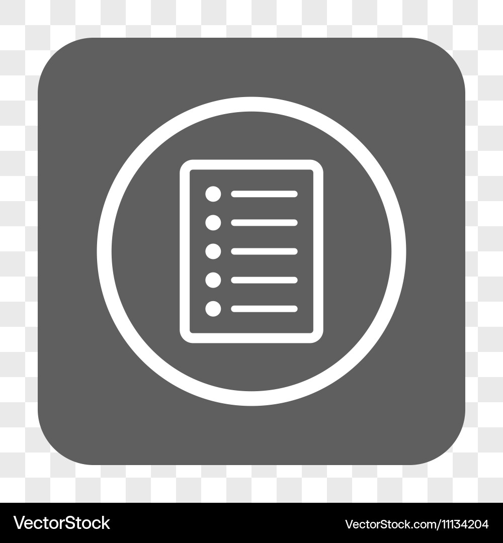 List page rounded square button Vector Image