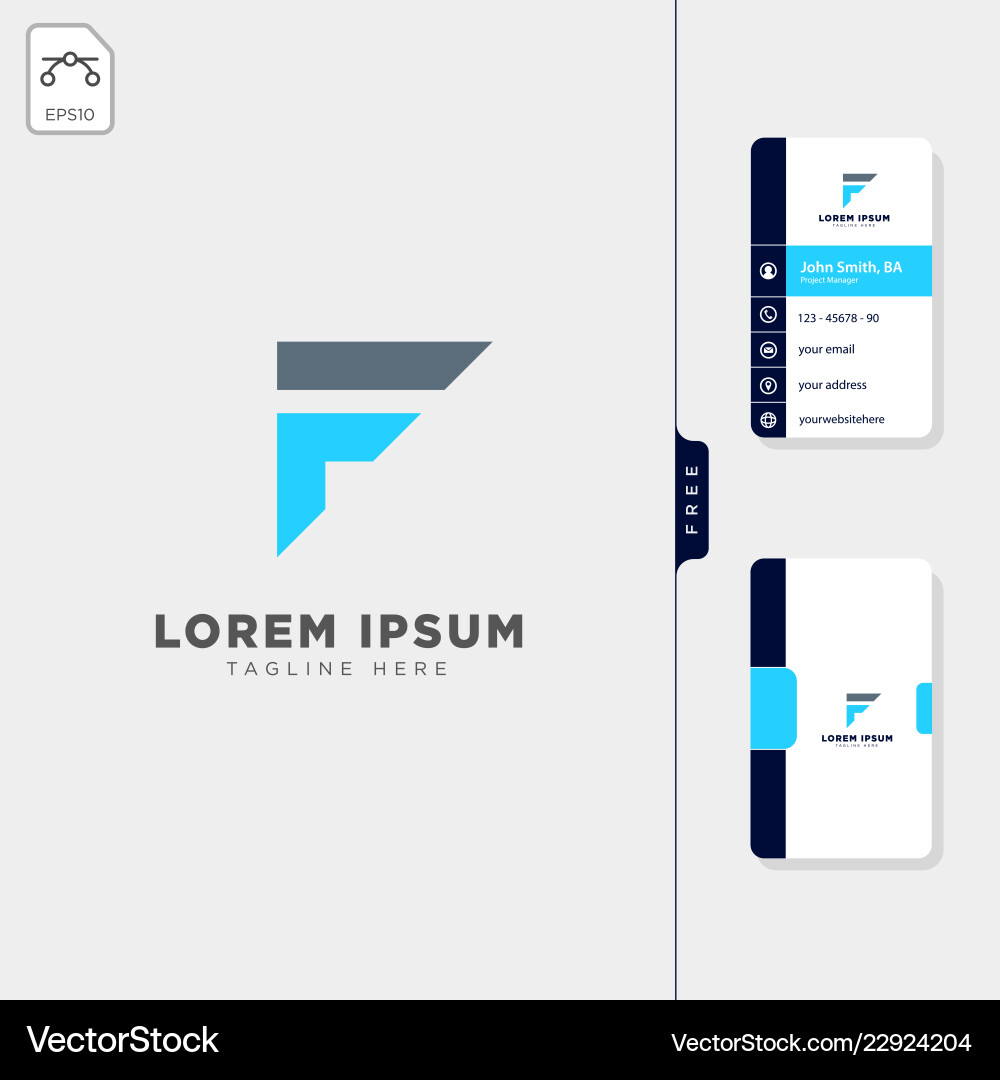 Minimal F Initial Logo-Vorlage Vektorbild