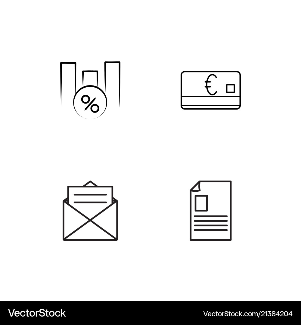 Office linear icons set simple outline vector image