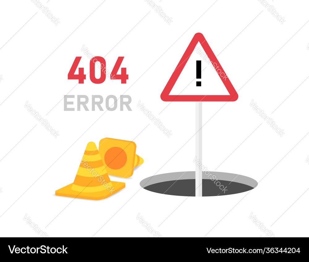Page with a 404 error in 3d style on white Page with a 404 error in 3d style on white vector image