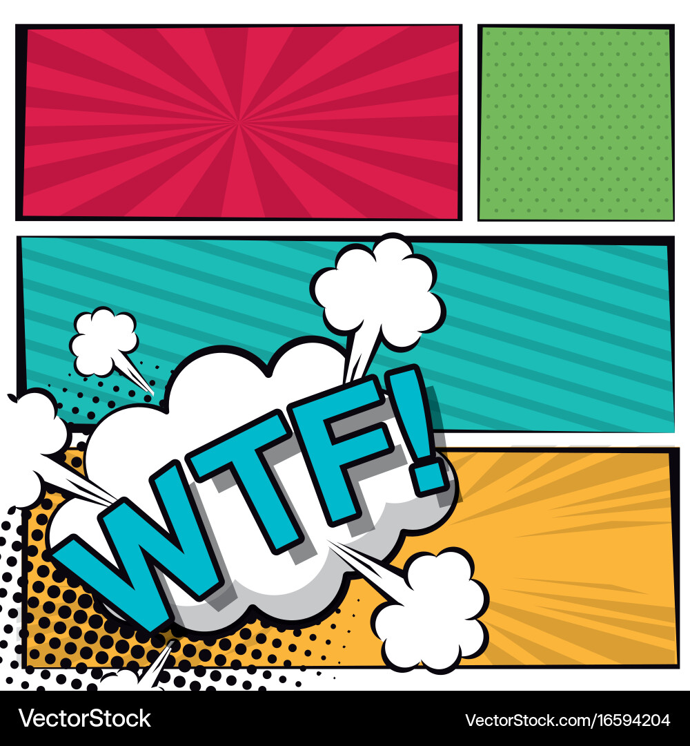 Pop Art Banner with WTF Text Vector Image