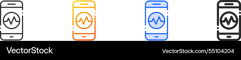 Pulse iconthin linear gradient blue stroke Vector Image