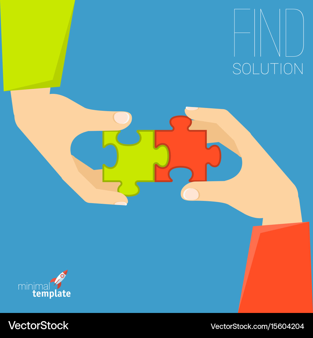 Puzzle Teamwork Solution vector image