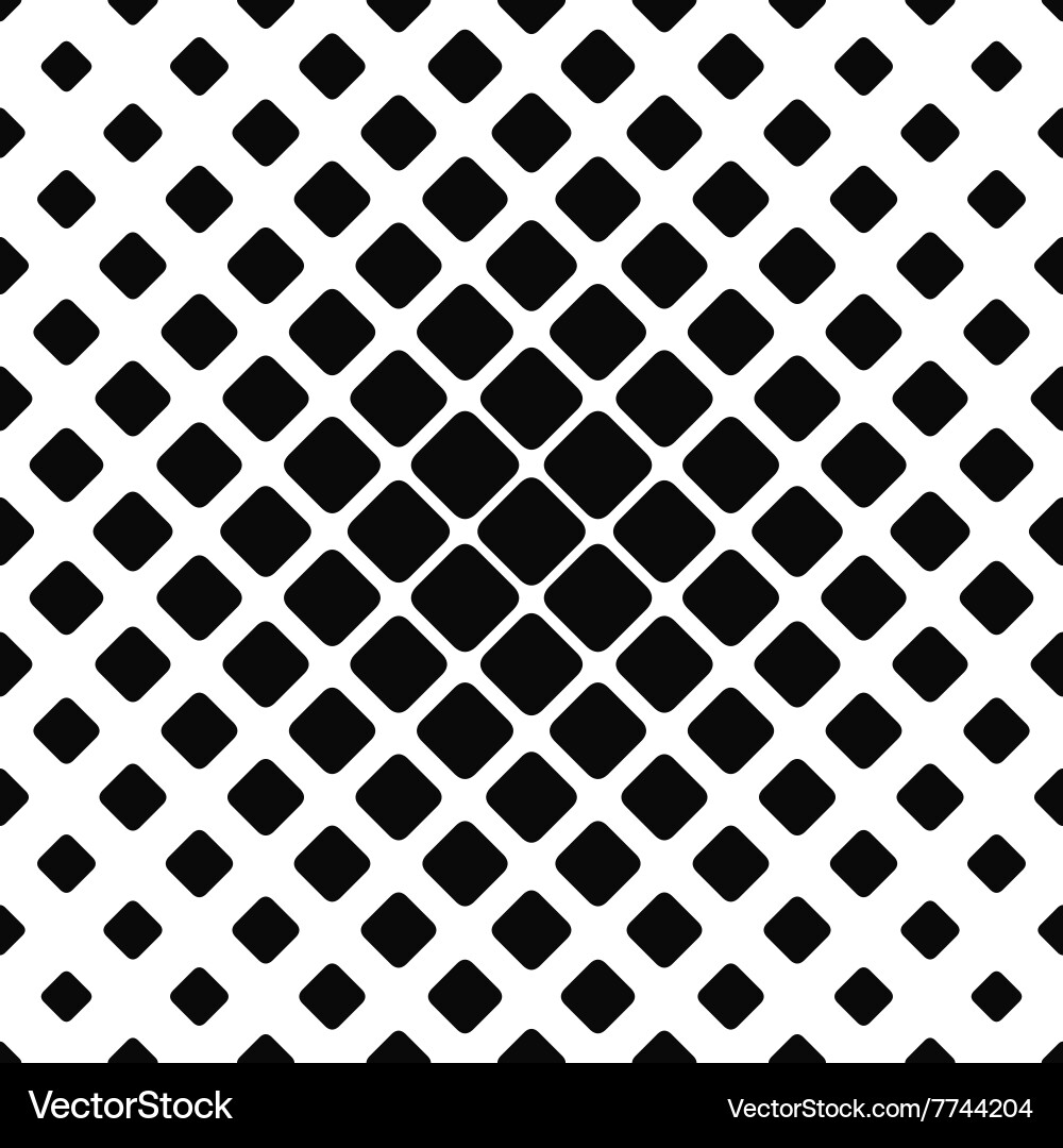 Seamless monochrome rounded square pattern vector image