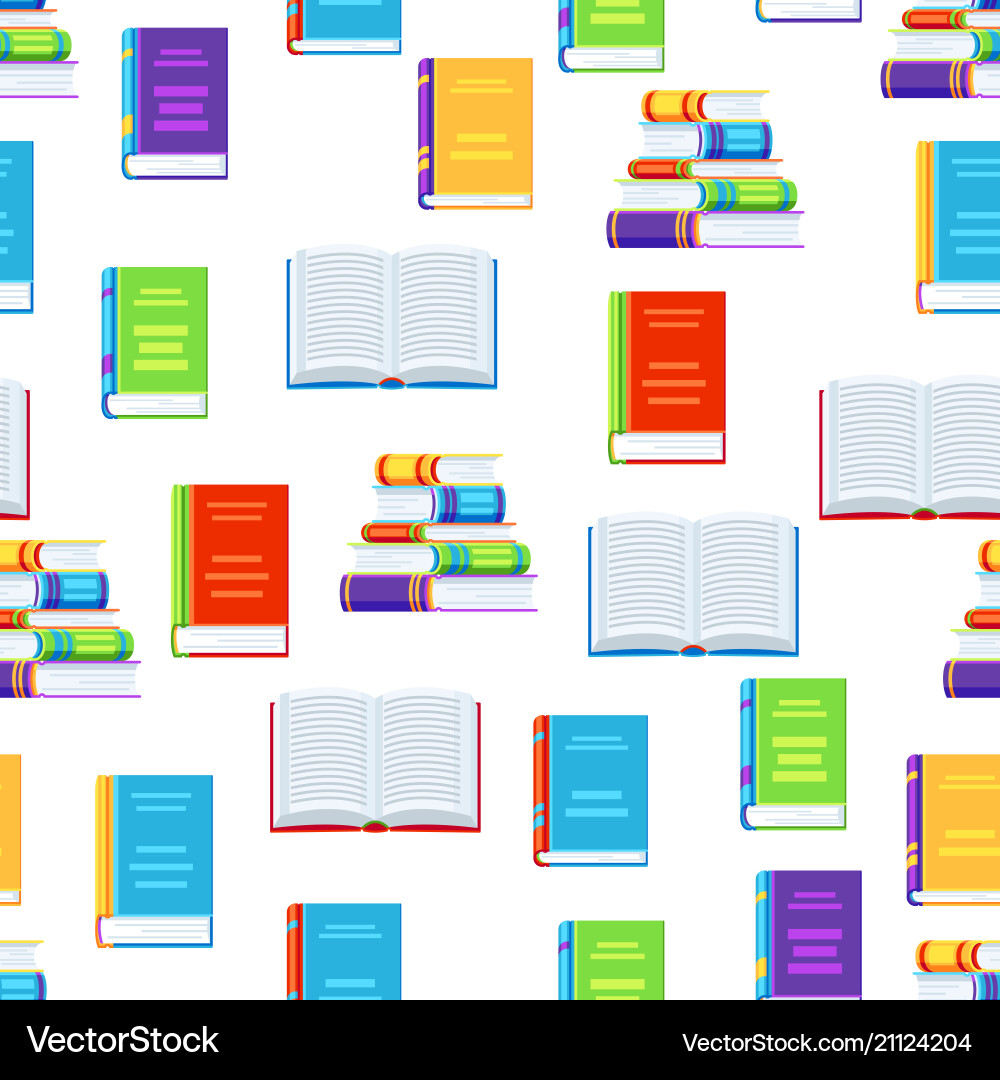 Seamless pattern with books Vector Image