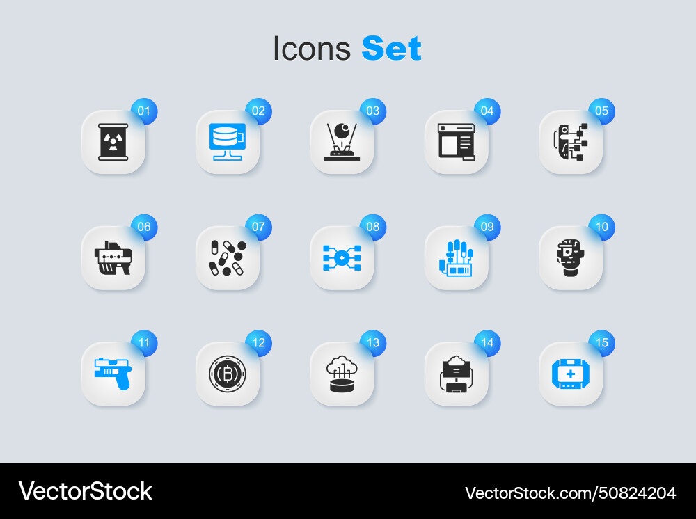 Set cloud database medical pill biohacking Set cloud database medical pill biohacking vector image