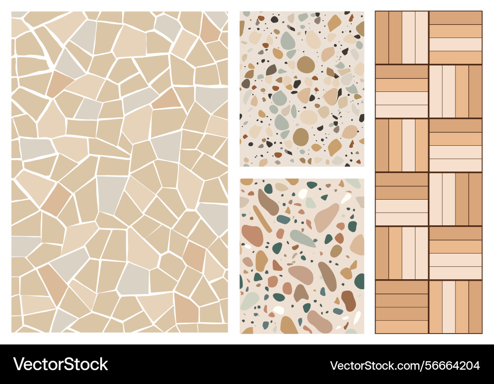 Set of garden path with different textures Set of garden path with different textures vector image