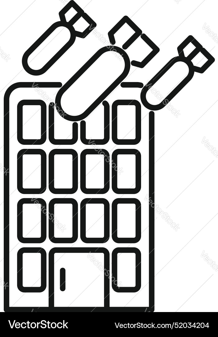 Three bombs falling on a keyboard representing Three bombs falling on a keyboard representing vector image