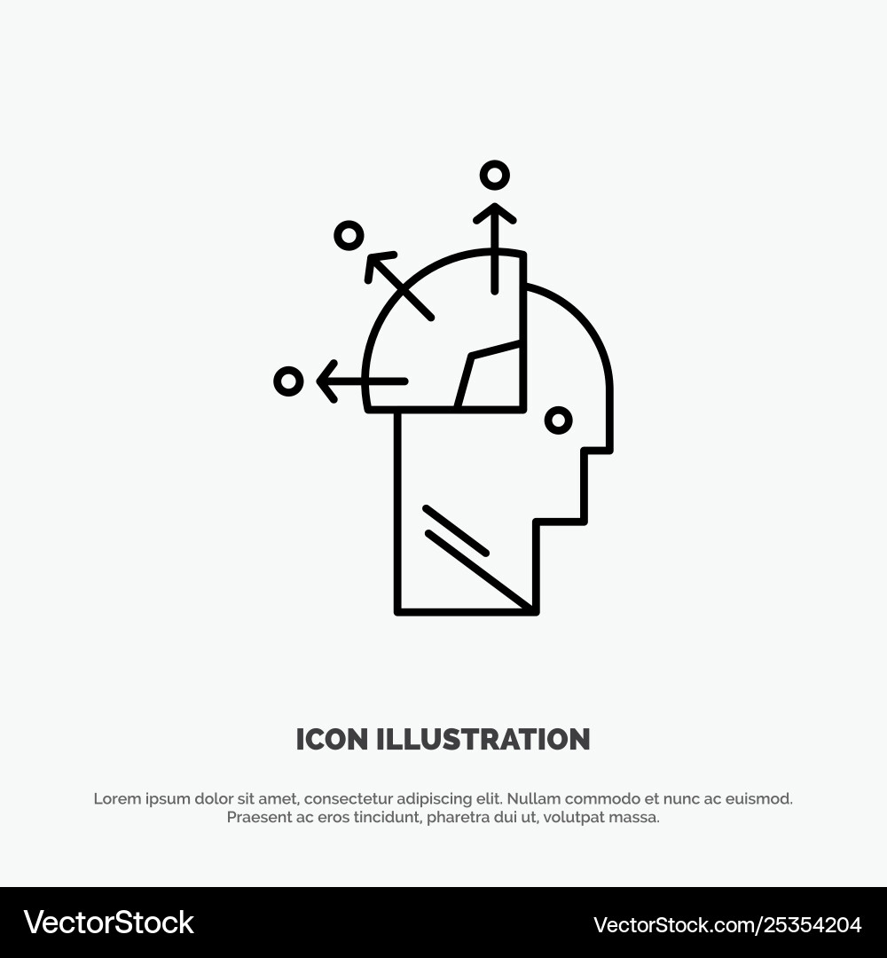 User man mind programming art line icon User man mind programming art line icon vector image