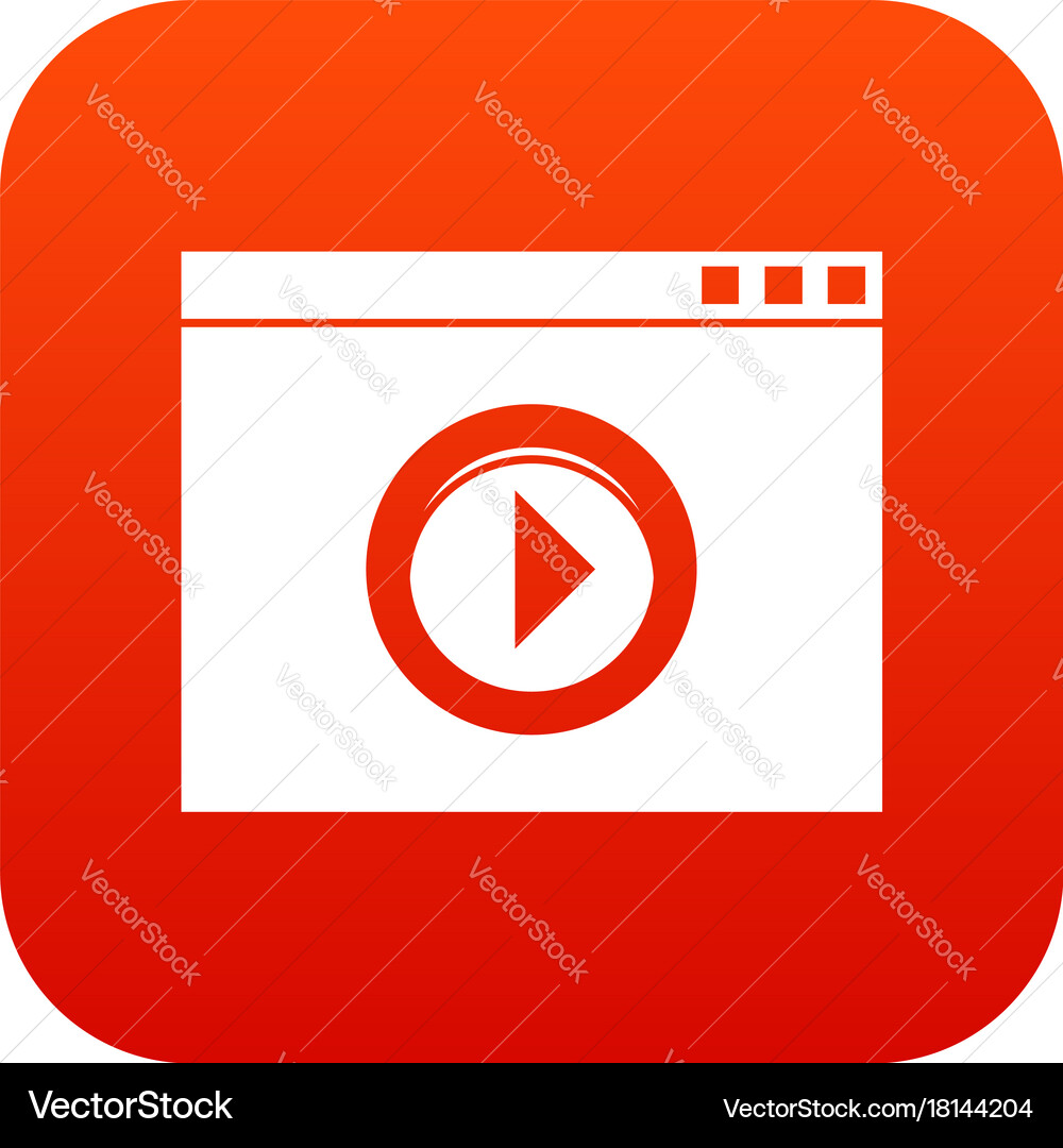 Videoplayer-Symbol digital rot Vektorbild