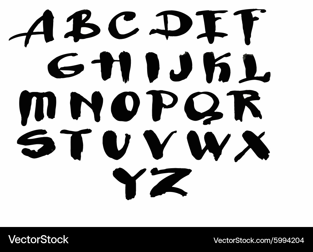 Watercolor Hand Lettered Alphabet Vector Image