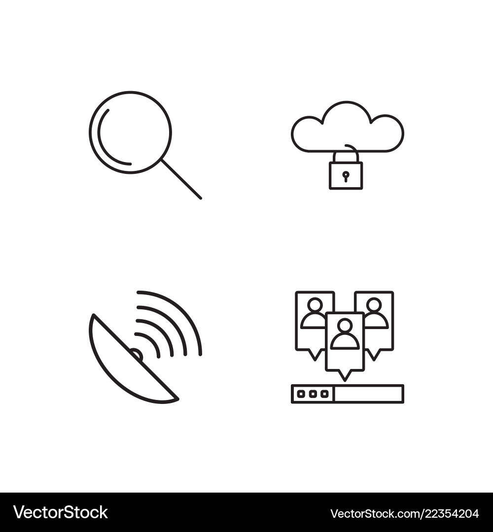 Web simple outlined icons set Web simple outlined icons set Vector Image